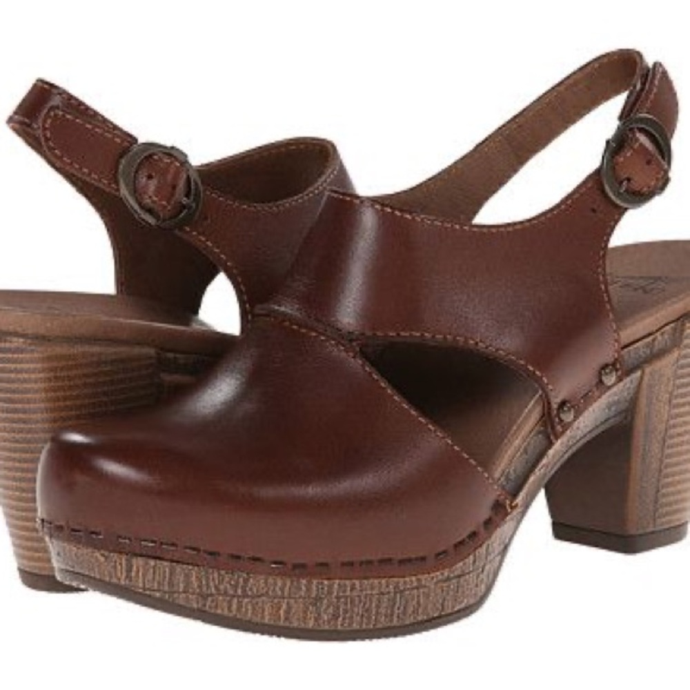 Dansko Women’s Brown Leather Slingback Heels